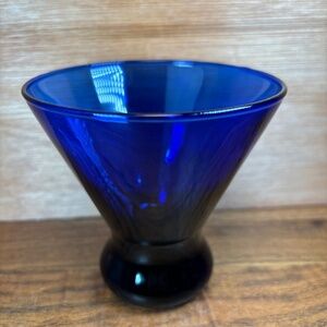 Cobalt Blue 4” Lowball Stemless Cocktail Martini Glass Party Fancy Cup